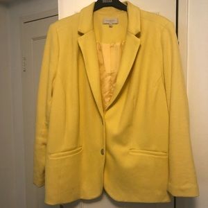 Talbots Plus Size Yellow Cotton Blazer